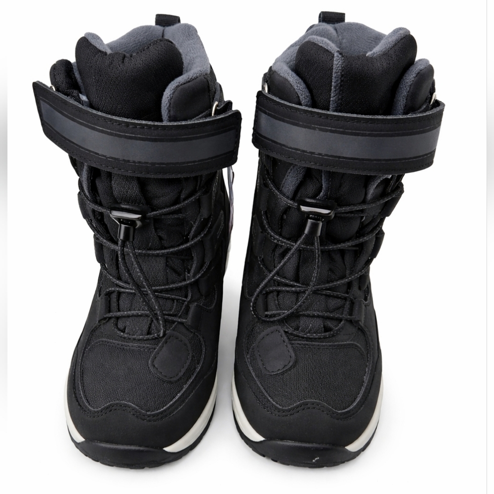 Totes Kids Waterproof Snow Boots Black Toggle Lace Size 12M NwT